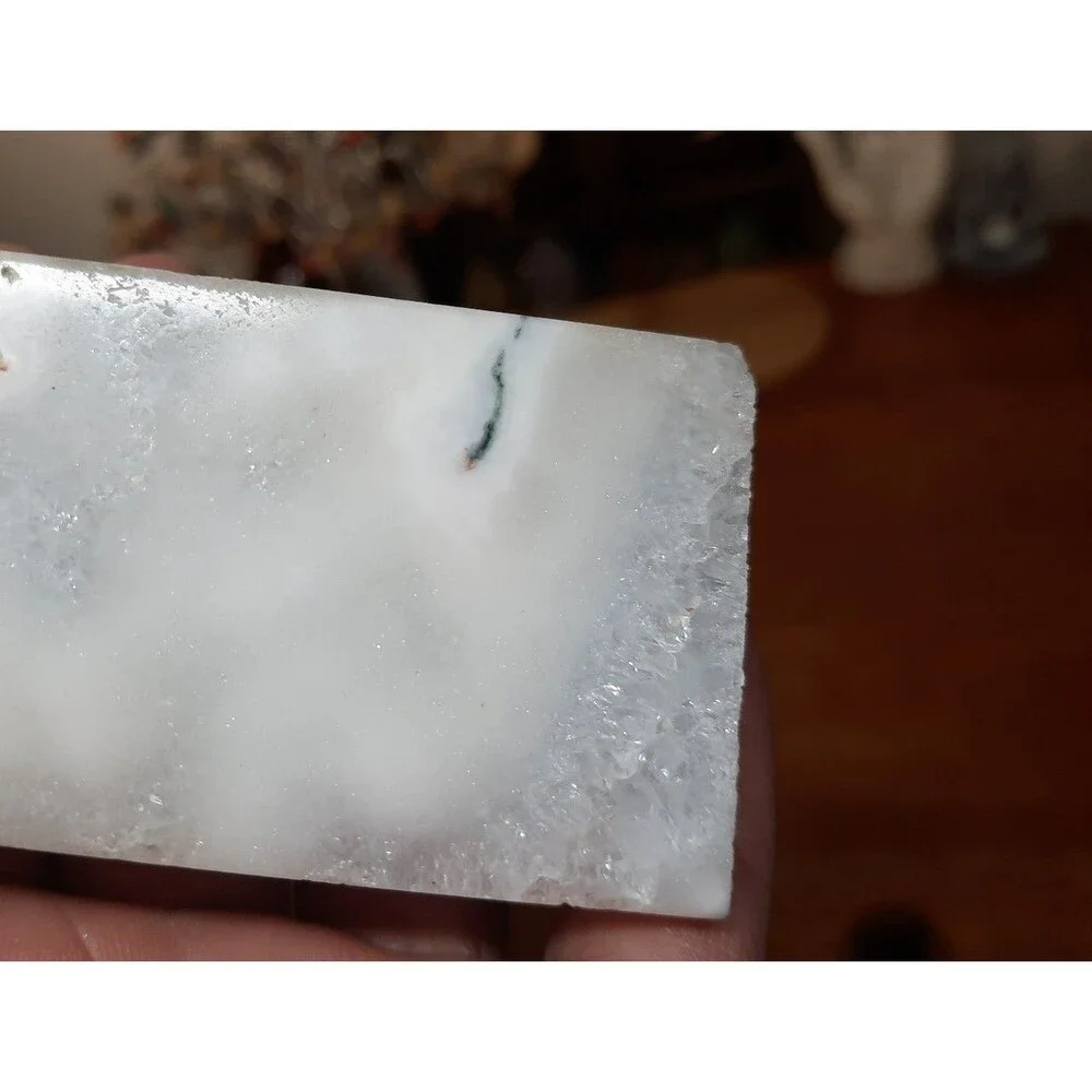 Druzy Moss Agate Crystal Tower
